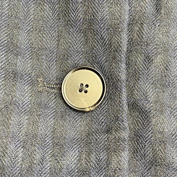 NEW TOAST Women’s Cotton Wool Herringbone Check Jacket Size 0 Navy Blue - Picture 3 of 11